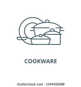 Cookware Vector Line Icon, Linear Concept, Outline Sign, Symbol