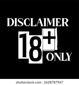 Cool 18+ number or icon vector, for disclaimer, black background, free design.
