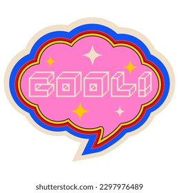 Cool from 2000. Vector illustration of y2k, 2000s, 1990s, graphic design. Comic element for sticker, poster, graphic tee print, bullet journal cover, card. Bright colors


