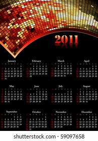 Cool 2011 calendar, easy to edit. Vector illustration