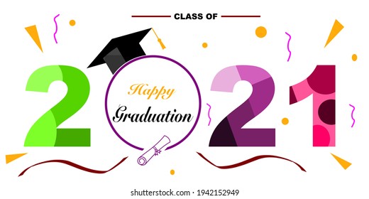 cool 2021 graduation vector design