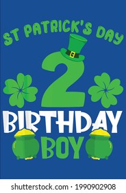 Genial niño de cumpleaños divertido Shamrock St Patricks Day s Vector Ilustración Diseño Gráfico para Documento e Impresión