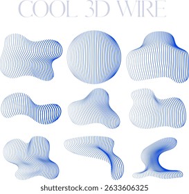 cool 3d blue wire design for templates.