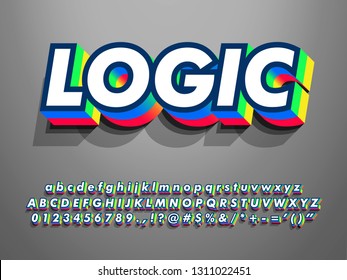 cool 3d extrude font effect with double color and shadow for poster, headline, logo, title, website and more 