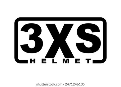 Cool 3xs Helmet text, for product name logo, idea icon.