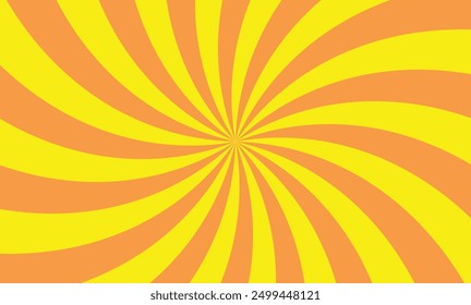 cool 70s hippie pattern background. orange color line swirl pattern on yellow background