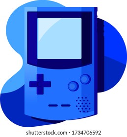 Cool 90s Old Game Console Vector Illustration. Retro Game. Old Game Retro.  Vintage Game. Gaming Mascot Logo. Flat Cartoon Style Suitable for Web Landing Page, Banner, Flyer, Sticker, Card, Background
