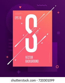 Cool abstract alphabet poster with minimal design. Letter S. Abstract background with modern bright geometric elements. Dynamic liquid ink splashes letter. Eps10 vector template for your art