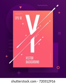 Cool abstract alphabet poster with minimal design. Letter Y. Abstract background with modern bright geometric elements. Dynamic liquid ink splashes letter. Eps10 vector template for your art