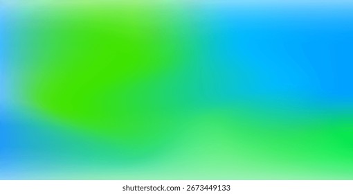 Fondo abstracto fresco con efecto de degradado borroso verde claro y azul. Ilustración vectorial moderna, ideal para Anuncios, carteles y diseños digitales.