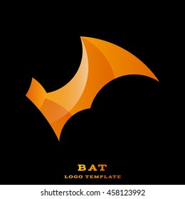 Cool abstract bright geometric bat logo.