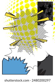 Cool abstract cartoon backdrop, comic book background. Retro vector comics pop art design.