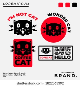 Cool abstract cat illustration for poster, sticker, or apparel merchandise.With tribal and hipster style.