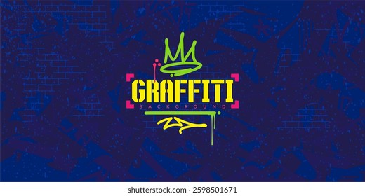 Cool Abstract Colorful Urban Street Art Graffiti Style Vector Illustration Background Template