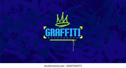 Cool Abstract Colorful Urban Street Art Graffiti Style Vector Illustration Background Template