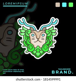 Cool abstract deer illustration for poster, sticker, or apparel merchandise.With tribal and hipster style.