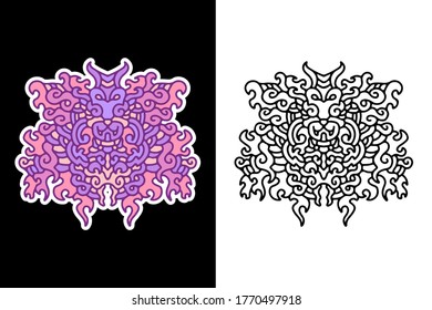 Cool abstract doodle illustration.Wallpaper, background, banner, poster, sticker, cover book, music album cover.