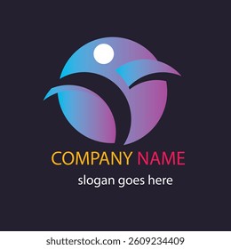 cool abstract elegant blue logo