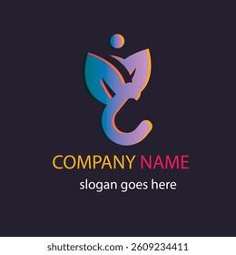 cool abstract elegant blue logo