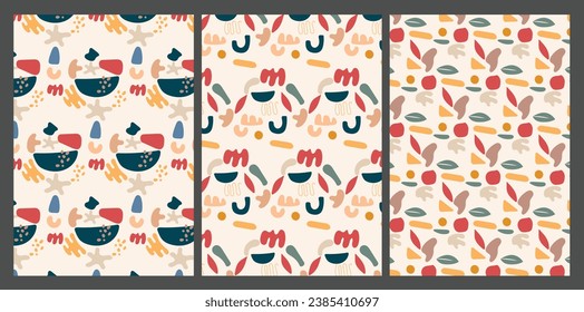 . Cool abstract and floral design. Seamless pattern and mask used, easy to re-size. For notebooks, planners, brochures, books, catalogs etc. Vector illustration.