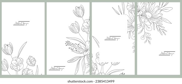 Cool abstract and floral design. Seamless pattern and mask used, easy to re-size. For notebooks, planners, brochures, books, catalogs etc. Vector illustration.