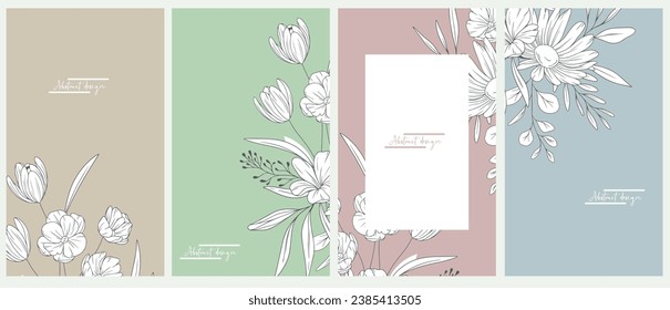 Cool abstract and floral design. Seamless pattern and mask used, easy to re-size. For notebooks, planners, brochures, books, catalogs etc. Vector illustration.