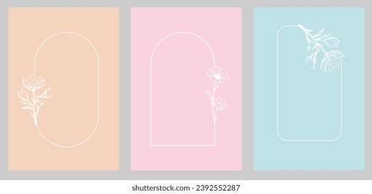 Cool abstract and floral design. Seamless pattern and mask used, easy to re-size. For notebooks, planners, brochures, Abstract creative universal artistic templates. Suitable for poster, business card
