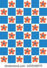 Cool abstract groovy flower patterns 90s style. Trendy funky backgrounds. Vector illustration.