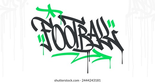 Cool Abstract Hip Hop Hand Written Urban Street Art Graffiti Style Word Football Vector Illustration