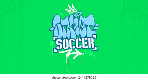 Cool Abstract Hip Hop Hand Written Urban Graffiti Style Street Soccer Vector Illustration