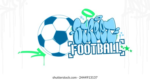 Cool Abstract Hip Hop Hand Written Urban Graffiti Style Street Football Vector Illustration