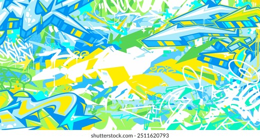 Cool Abstract Hip Hop Urban Street Art Graffiti Style Vector Illustration Background Template