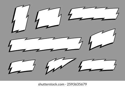 cool abstract jagged edge label frame graphic vector for adding text
