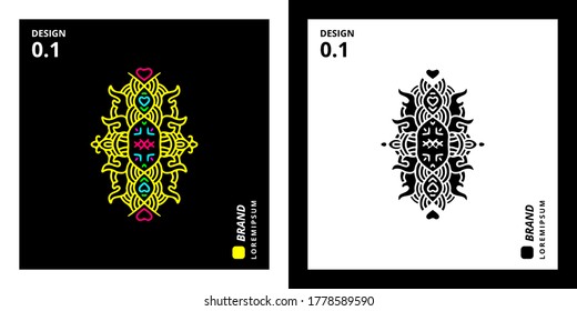 Cool abstract line art illustration for poster, sticker, or apparel merchandise.With tribal and hipster style.