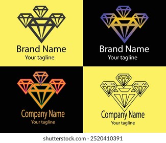 Cool Abstract Logos - Four Different Shapes of Same Shape Cool Designs and Illustrations for Business Companies - Organizations - Associations - Foundations etc.