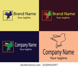 Cool Abstract Logos - Four Different Shapes of Same Shape Cool Designs and Illustrations for Business Companies - Organizations - Associations - Foundations etc.