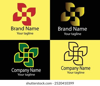 Cool Abstract Logos - Four Different Shapes of Same Shape Cool Designs and Illustrations for Business Companies - Organizations - Associations - Foundations etc.