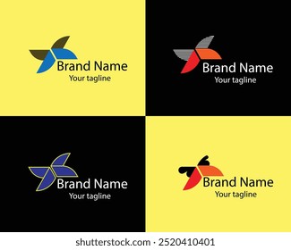 Cool Abstract Logos - Four Different Shapes of Same Shape Cool Designs and Illustrations for Business Companies - Organizations - Associations - Foundations etc.