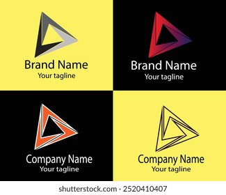 Cool Abstract Logos - Four Different Shapes of Same Shape Cool Designs and Illustrations for Business Companies - Organizations - Associations - Foundations etc.