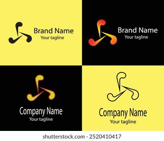 Cool Abstract Logos - Four Different Shapes of Same Shape Cool Designs and Illustrations for Business Companies - Organizations - Associations - Foundations etc.