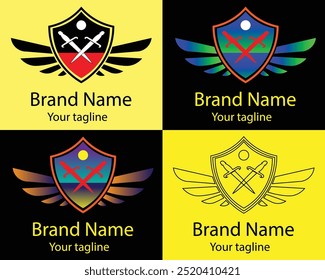 Cool Abstract Logos - Four Different Shapes of Same Shape Cool Designs and Illustrations for Business Companies - Organizations - Associations - Foundations etc.