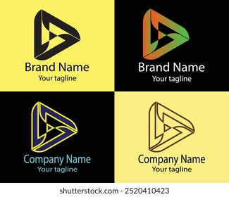 Cool Abstract Logos - Four Different Shapes of Same Shape Cool Designs and Illustrations for Business Companies - Organizations - Associations - Foundations etc.