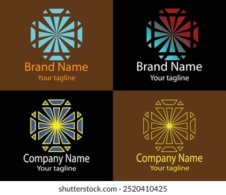 Cool Abstract Logos - Four Different Shapes of Same Shape Cool Designs and Illustrations for Business Companies - Organizations - Associations - Foundations etc.