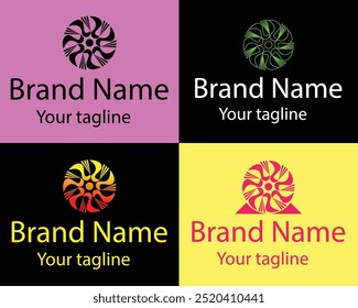 Cool Abstract Logos - Four Different Shapes of Same Shape Cool Designs and Illustrations for Business Companies - Organizations - Associations - Foundations etc.