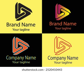 Cool Abstract Logos - Four Different Shapes of Same Shape Cool Designs and Illustrations for Business Companies - Organizations - Associations - Foundations etc.