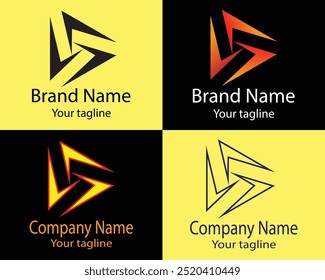 Cool Abstract Logos - Four Different Shapes of Same Shape Cool Designs and Illustrations for Business Companies - Organizations - Associations - Foundations etc.