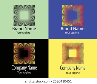 Cool Abstract Logos - Four Different Shapes of Same Shape Cool Designs and Illustrations for Business Companies - Organizations - Associations - Foundations etc.