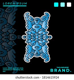 Cool abstract monster illustration for poster, sticker, or apparel merchandise.With tribal and hipster style.