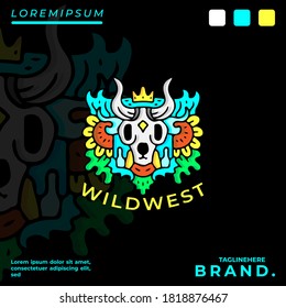 Cool abstract monster illustration for poster, sticker, or apparel merchandise.With tribal and hipster style.
