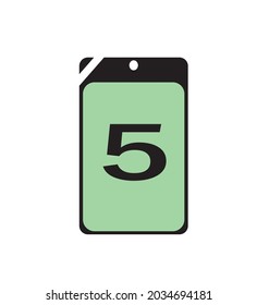 A cool abstract numbers poster with a minimal design. Number 5. Abstract background with modern, clear geometric elements. Eps10 vector template for your art